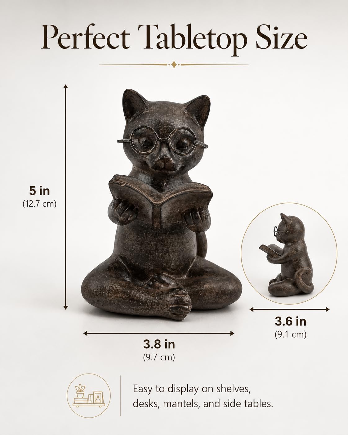 Bronze Resin Cat - Hình 2