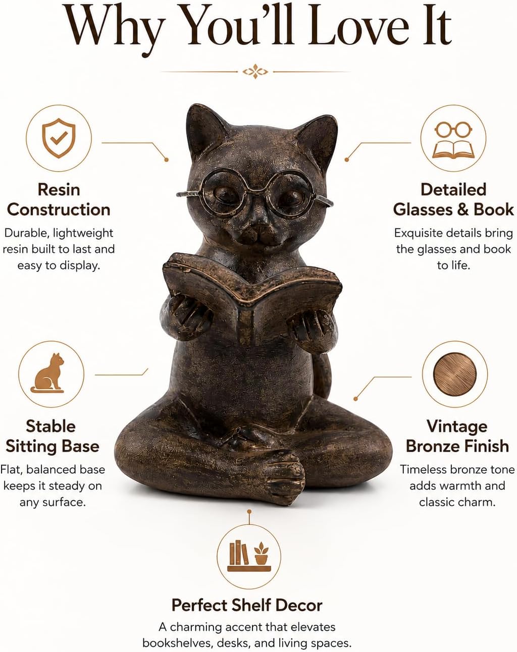 Bronze Resin Cat - Hình 7