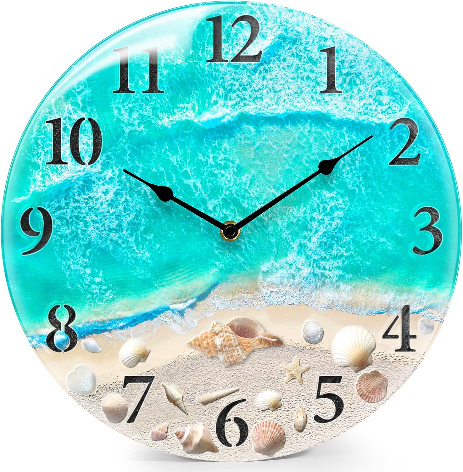 Beach Theme Wall Clock, Round, 12 inch