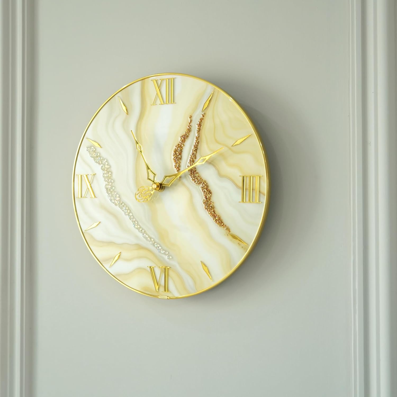 Resin Wall Clock Gold - Hình 2