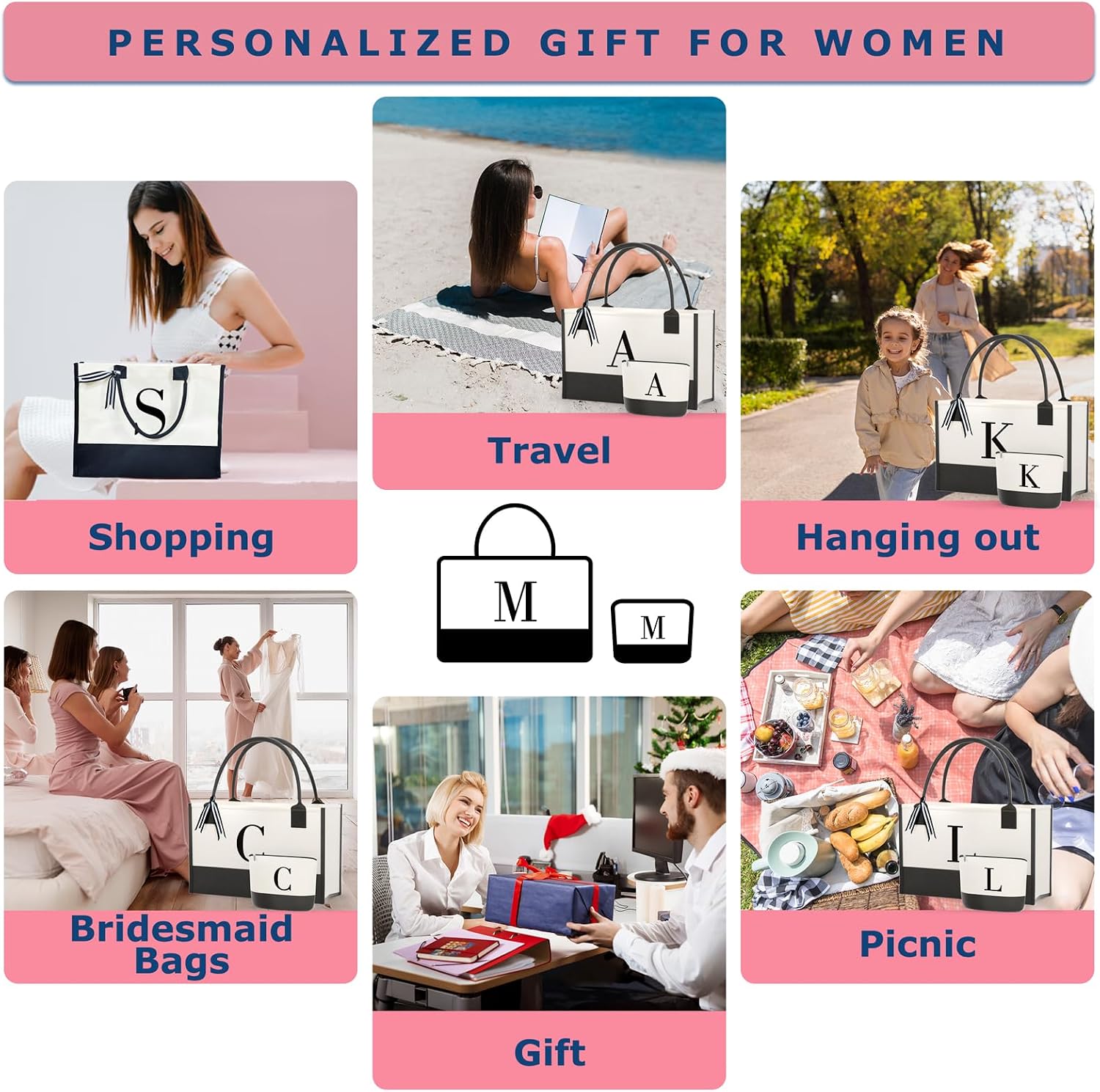 Canvas Tote Bag Pouch - Hình 7