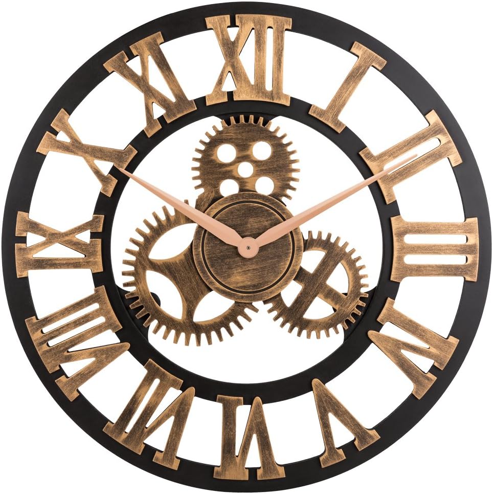 Gear Design Wall Clock, 23 inch, Roman Numerals